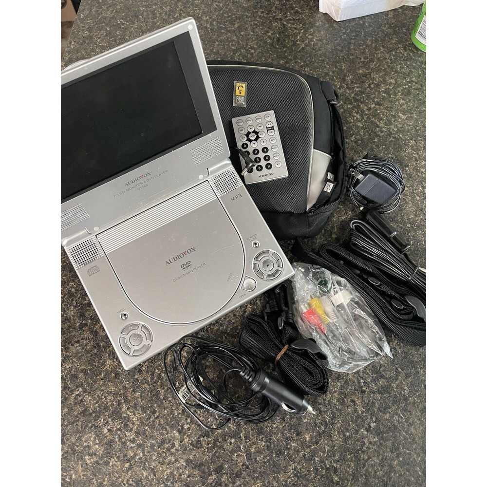 Audiovox D17087’ Portable DVD Player & Accessories Untested Parts Or Repair